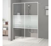 vidaXL Walk-in Shower Wall White 140x195 cm Clear ESG Glass