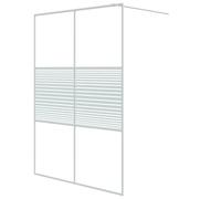 vidaXL Walk-in Shower Wall White 140x195 cm Clear ESG Glass Shower Screen