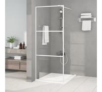 vidaXL Walk-in Shower Wall White 80x195 cm Clear ESG Glass