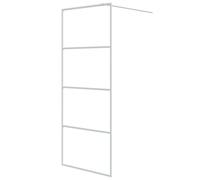 vidaXL Walk-in Shower Wall White 80x195 cm Clear ESG Glass Shower Enclosure