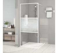 vidaXL Walk-in Shower Wall White 90x195 cm Clear ESG Glass Shower Enclosure