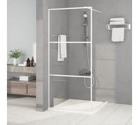 vidaXL Walk-in Shower Wall White 90x195 cm Clear ESG Glass Shower Enclosure