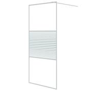 vidaXL Walk-in Shower Wall White 90x195 cm Clear ESG Glass Shower Enclosure