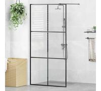 vidaXL Walk-in Shower Wall with Clear ESG Glass 100x195 cm Black