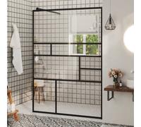 vidaXL Walk-in Shower Wall with Clear ESG Glass 115x195 cm Black