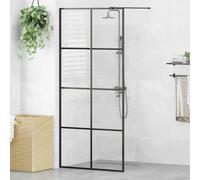 vidaXL Walk-in Shower Wall with Clear ESG Glass Black Shower Screen Partition