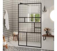 Vidaxl Walk-In Shower Wall With Clear Esg Glass 90X195 Cm Black Shower Walls