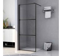 vidaXL Walk-in Shower Wall with Clear ESG Glass Black 100x195 cm Enclosure