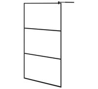 Vidaxl Walk-in Shower Wall With Clear Esg Glass Black 115X195 Cm, Black