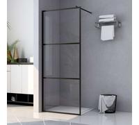 vidaXL Walk-in Shower Wall with Clear ESG Glass Black 90x195 cm Bath Enclosure