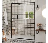 vidaXL Walk-in Shower Wall with Clear ESG Glass Black Bathroom Shower Screen