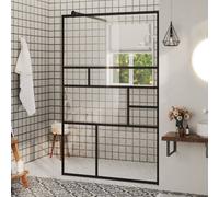 Vidaxl Walk-In Shower Wall With Clear Esg Glass 100X195 Cm Black