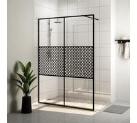 vidaXL Walk-in Shower Wall with Clear ESG Glass Black Shower Screen Partition