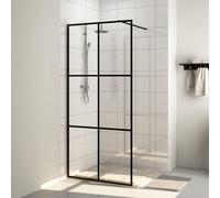 vidaXL Walk-in Shower Wall with Clear ESG Glass Black Shower Screen Partition