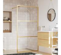 Vidaxl Walk-In Shower Wall With Clear Esg Glass Gold 100X195 Cm Walk-In Shower Walls