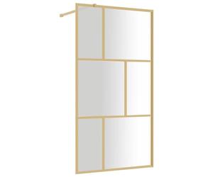 vidaXL Walk-in Shower Wall with Clear ESG Glass Gold 115x195 cm