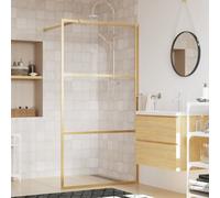 Vidaxl Walk-In Shower Wall With Clear Esg Glass Gold 115X195 Cm Walk-In Shower Walls