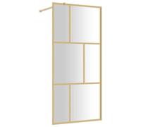 vidaXL Walk-in Shower Wall with Clear ESG Glass Gold 90x195 cm