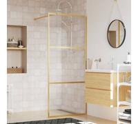 Vidaxl Walk-In Shower Wall With Clear Esg Glass Gold 90X195 Cm Walk-In Shower Walls