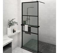 (black, 80 x 195 cm) vidaXL Walk-in Shower Wall Bath Enclosure with Shelf ESG Glass and Aluminium