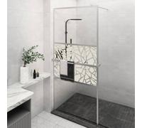 vidaXL Walk-in Shower Wall with Shelf Chrome 80x195 cm ESG Glass&Aluminium