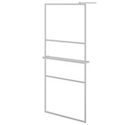 vidaXL Walk-in Shower Wall with Shelf Chrome ESG Glass and Aluminium Enclosure