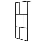 Vidaxl Walk-In Shower Wall With Tempered Glass Black 90X195 Cm