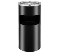 vidaXL Wall Ashtray Dustbin Removable Stainless Steel 26L Black Waste Can