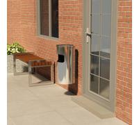 vidaXL Wall Ashtray Dustbin Stainless Steel 26 L