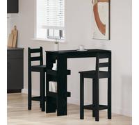 Vidaxl Wall Bar Table Black Oak Wood Standard Durable Bar Table, Black