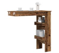Wall Bar Table Smoked Oak 102x45x103.5 cm Engineered Wood Standing Incl 2 Bins.