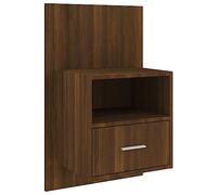 vidaXL Wall Bedside Cabinet Bedroom Furniture Wall Hung Mounted Bedside Unit Floating Nightstand Bed Cabinet Brown Oak Engineered Wood