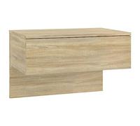 vidaXL Wall Bedside Cabinet Home Bedroom Nightstand Floating Wall Hung Bed Cabinet Bedside Unit Indoor Furniture Sonoma Oak Engineered Wood