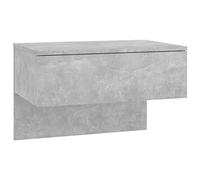 vidaXL Wall Bedside Cabinet Home Bedroom Nightstand Floating Wall Hung Bed Cabinet Bedside Unit Indoor Furniture Concrete Grey Engineered Wood