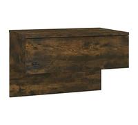 vidaXL Wall Bedside Cabinet Home Bedroom Nightstand Floating Wall Hung Bed Cabinet Bedside Unit Indoor Furniture Smoked Oak Engineered Wood