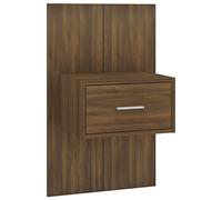 vidaXL Wall Bedside Cabinet Home Bedroom Nightstand Floating Wall Hung Bed Cabinet Bedside Unit Indoor Furniture Brown Oak Engineered Wood