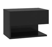 vidaXL Wall Bedside Cabinet Home Bedroom Nightstand Floating Wall Hung Bed Cabinet Bedside Unit Indoor Furniture Black Engineered Wood