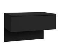 vidaXL Wall Bedside Cabinet Home Bedroom Nightstand Floating Wall Hung Bed Cabinet Bedside Unit Indoor Furniture Black Engineered Wood
