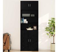 vidaXL Wall Cabinet Black oak 80 x 42.5 x 40 cm Engineered wood