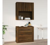 vidaXL Wall Cabinet Brown Oak 80x33x80 cm Engineered Wood