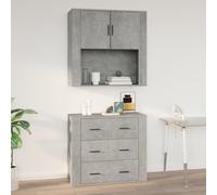 vidaXL Wall Cabinet Concrete Grey Engineered Wood Sideboard Home Organiser