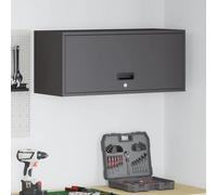 vidaXL Wall Cabinet for Garage with Gas-lift Door Black, Living Room Storage Cabinet, Modern Wall-Mounted Furniture, Space-Saving Design for Indoor Use, Functional Organizer Units