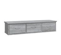 vidaXL Wall Cabinet Living Room Furniture Floating TV Unit Wall Storage Unit Hanging Cabinet with Drawer Grey Sonoma Engineered Wood