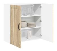 vidaXL Kitchen Cabinet Sonoma Oak 80 x 31 x 80 cm Engineered Wood, Modern Kitchen Cabinet, Rectangular Wall Storage, Durable Organization, Efficient Home Solution, Black Handle