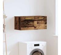 Wall Cabinet Old wood 80x36.5x35cm Engineered Wood Gold-tone D-Pull Storage Unit