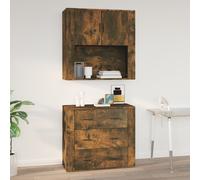 vidaXL Wall Cabinet Smoked Oak Engineered Wood Side Cabinet Home Organiser