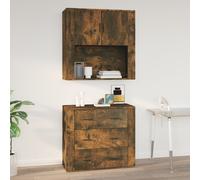 vidaXL Wall Cabinet Smoked Oak Engineered Wood Side Cabinet Home Organiser