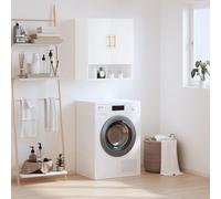 vidaXL Wall-Mounted Cabinet for Living Room, Display and Storage Cabinet, Engineered Wood, Moisture, White - 60x31x70 cm