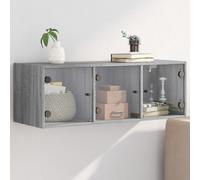 vidaXL Wall Cabinet with Glass Doors Grey Sonoma 102x37x35 cm