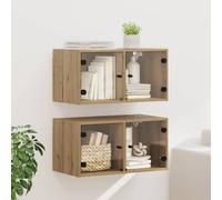 vidaXL Wall Cabinets 2 pcs Artisan Oak 68 x 37 x 35 cm Engineered Wood